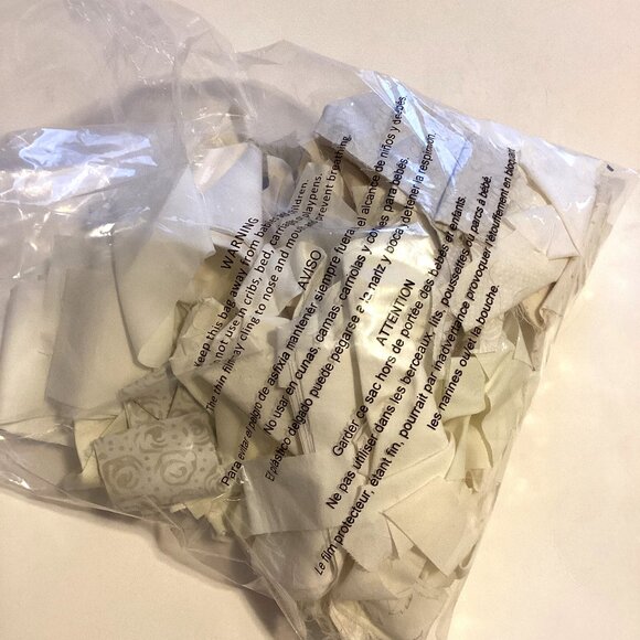 A Bag of Cream Fabric Scraps For Crumb Quilting Teddy Bear Stuffing - Picture 3 of 3